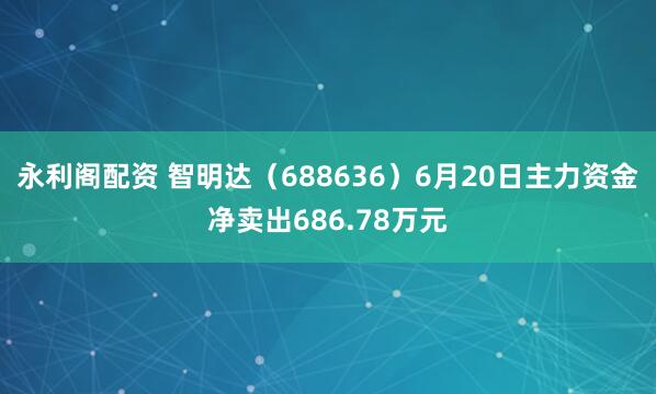 永利阁配资 智明达（688636）6月20日主力资金净卖出686.78万元